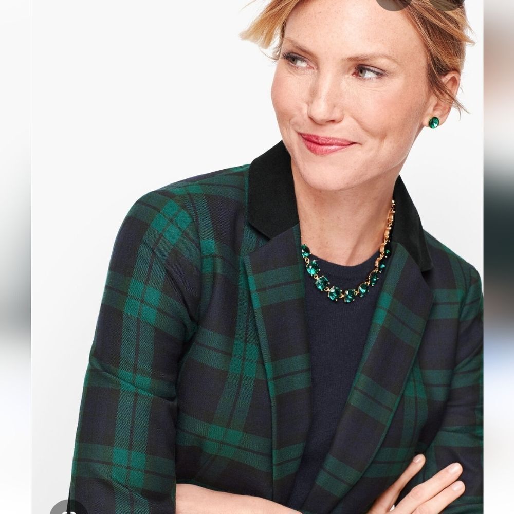 Pendleton wool double breasted plaid blazer